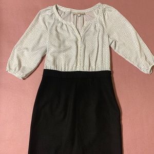 Loft dress black with polka dot top